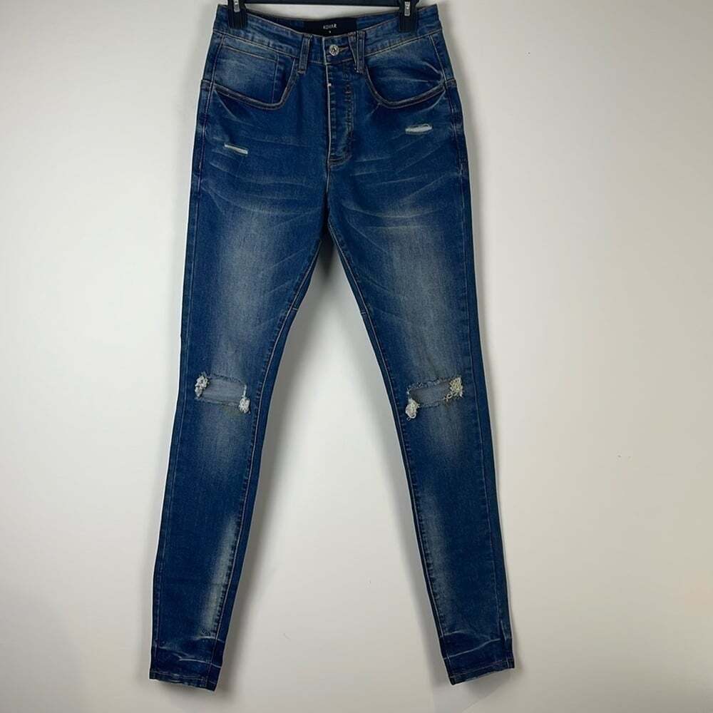 Kollar Clothing blown out knee denim medium blue size 28